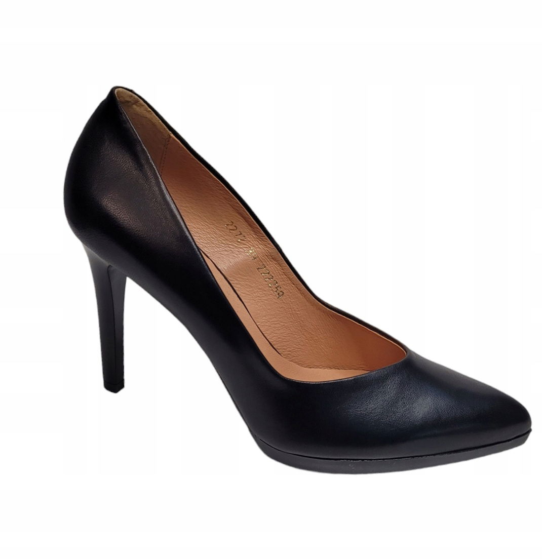 Clasicco 2272 Špendlíky Čierne na 1 cm platforme koža/lico veľ.39