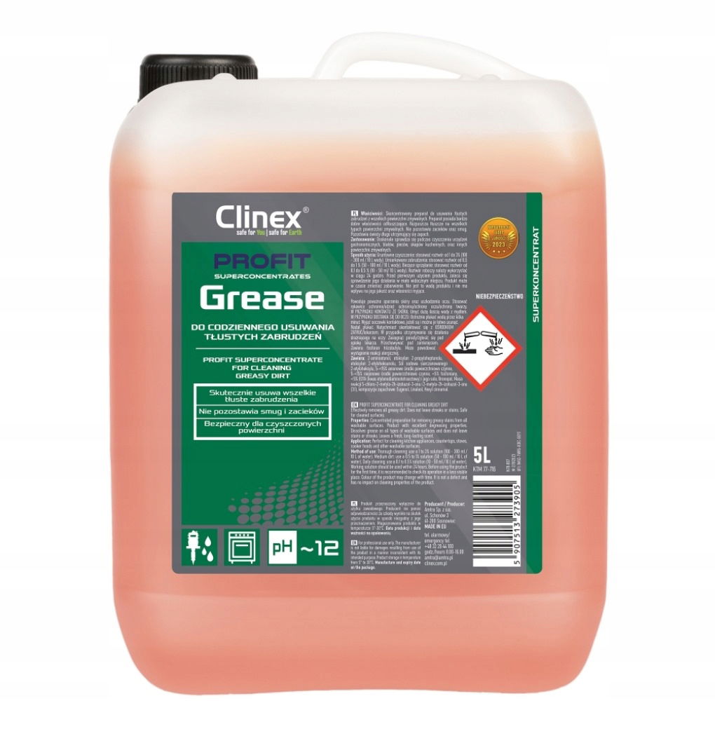 Clinex Profit Grease 5L Na Odstraňovanie Mastných Nečistôt