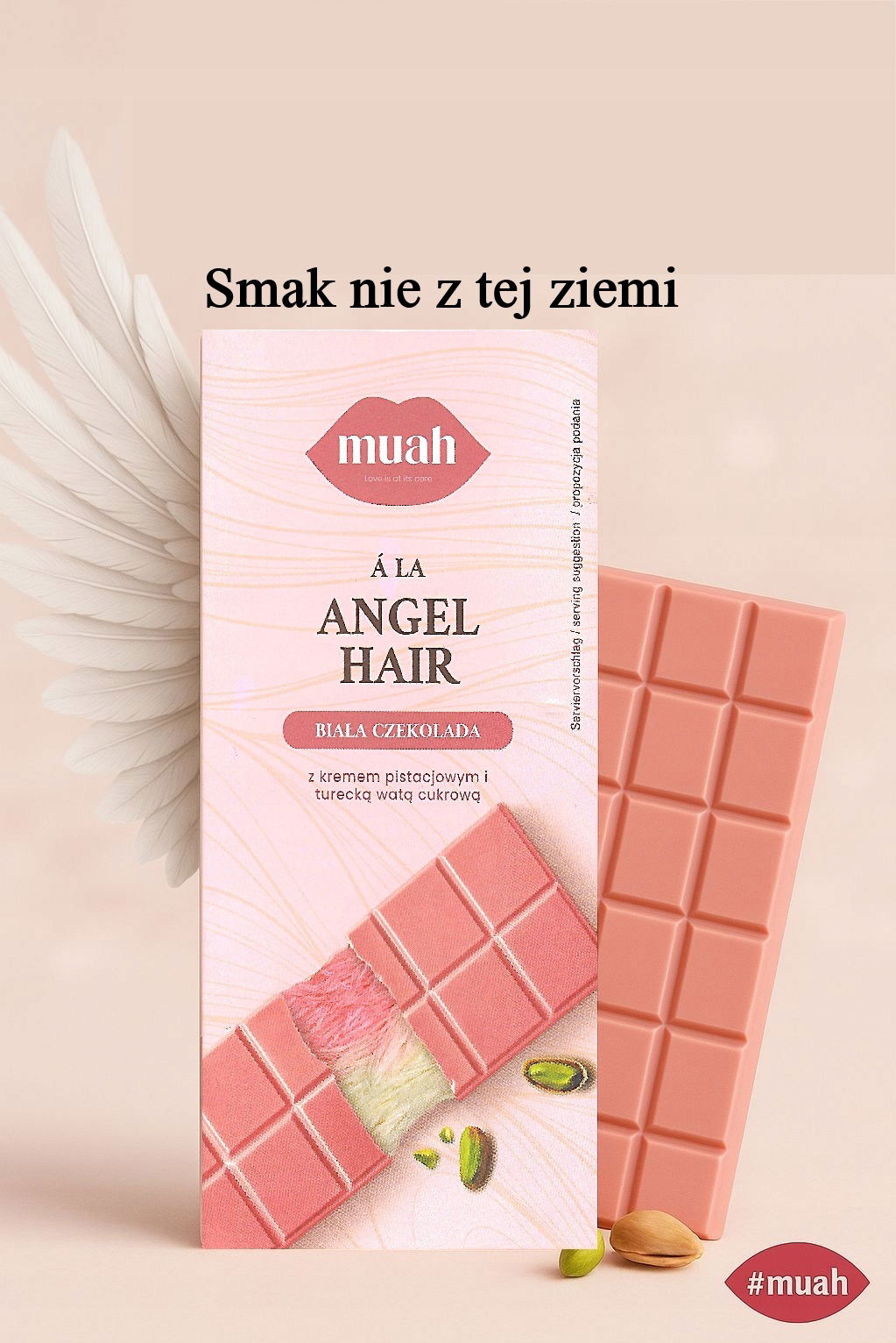 Čokoláda Angel Hair Muah 160 g Dubai Rubínová Biela Darček