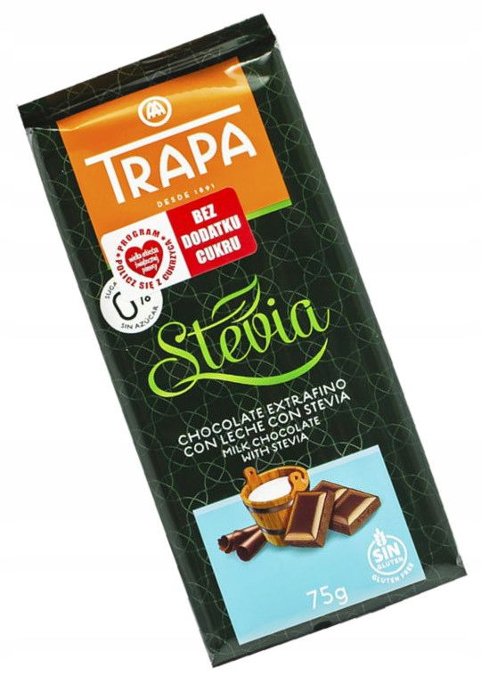 Čokoláda bez cukru Mliečna Čokoláda Trapa