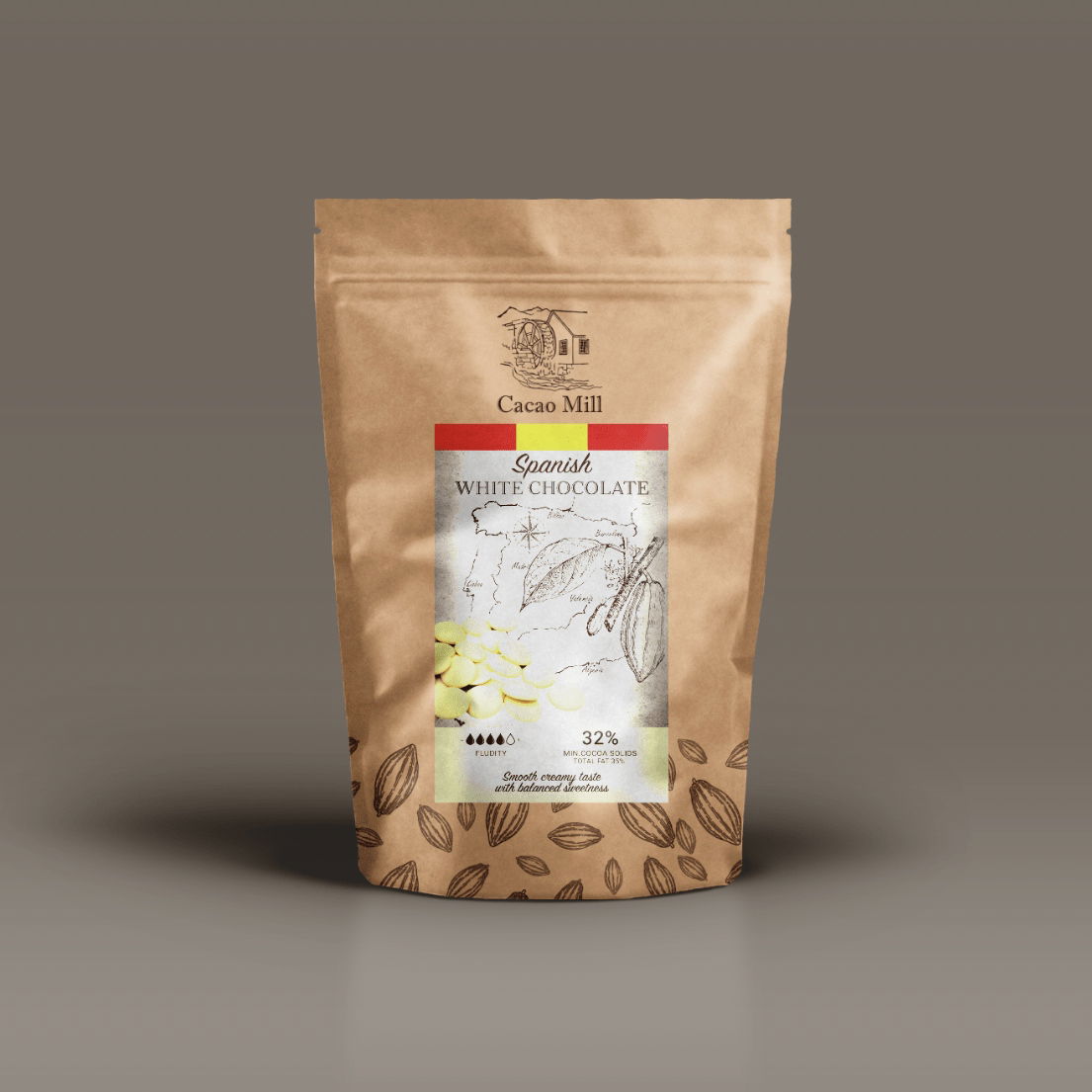 Čokoláda biela španielska 32% 400g Cacaomill