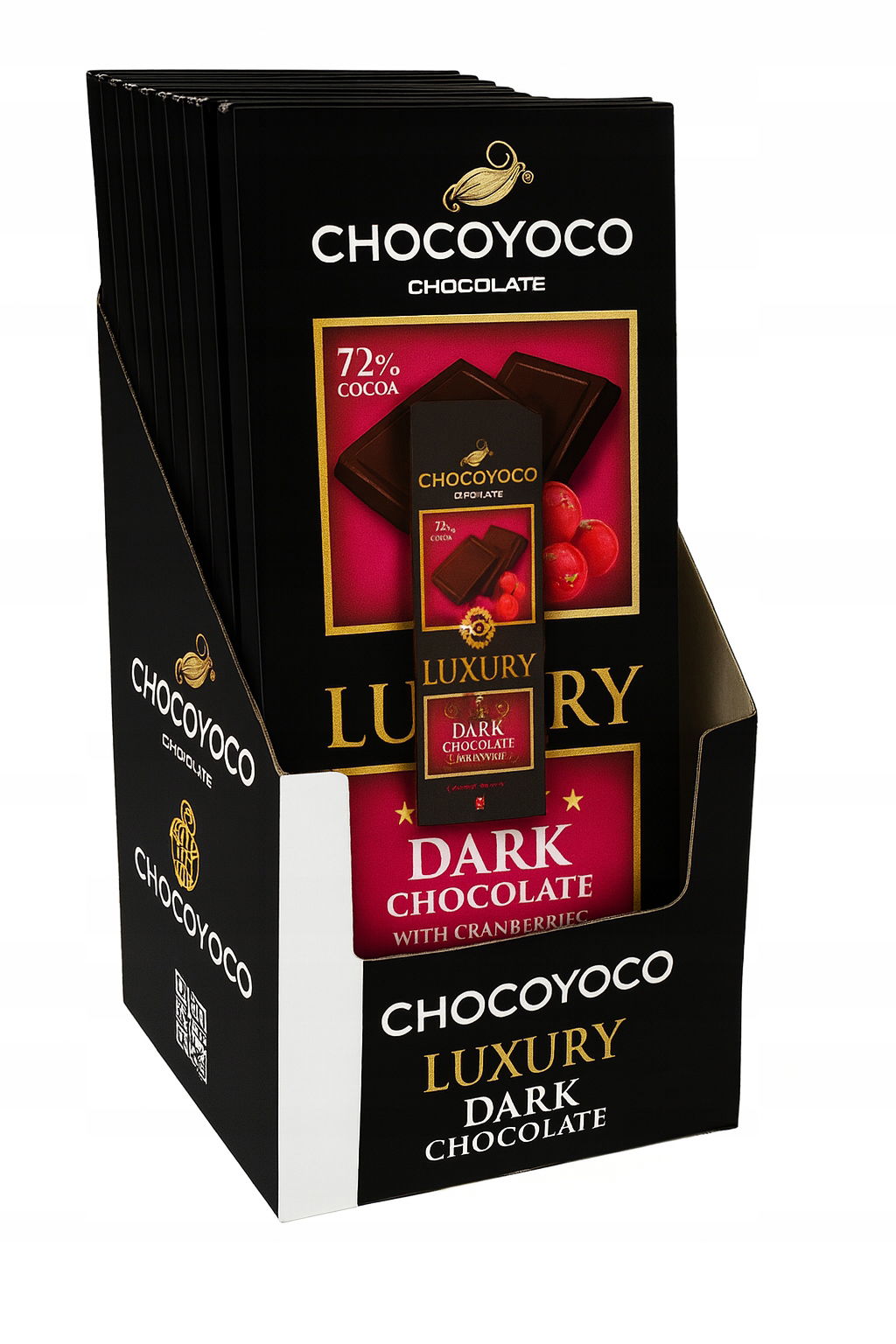 Čokoláda Dark brusnica Luxury 175 g x 14 ks Chocoyoco 175 g x 14 ks
