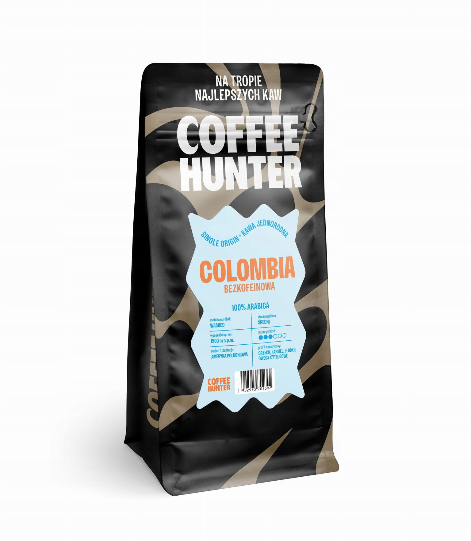 Colombia Bezkofeínová zrnková káva 500 g