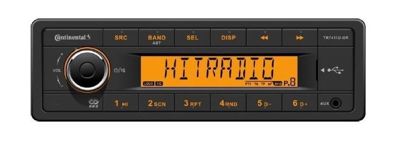 Continental TR7411U-OR autorádio Aux Usb MP3 Klasický dizajn