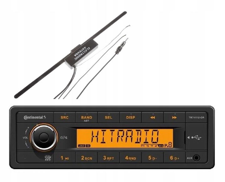 Continental TR7411U-OR autorádio Aux Usb MP3 Retro anténa