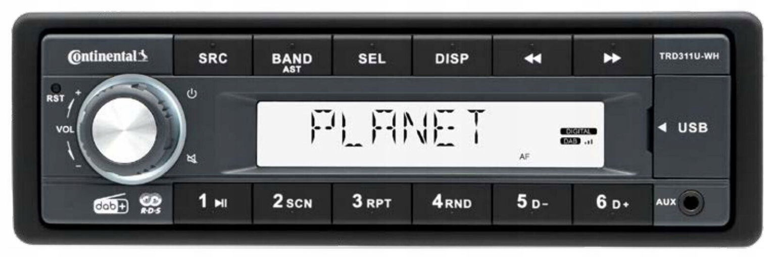 Continental TRD311U-WH Autorádio Dab Aux MP3 Usb Retro Klasické