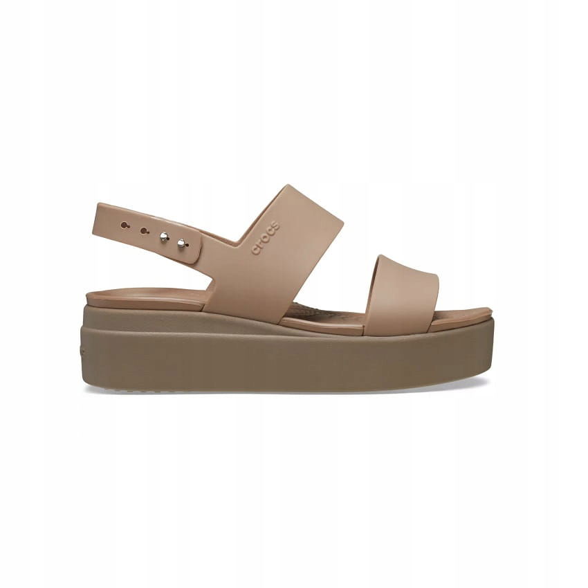 Crocs Dámske sandále Brooklyn Low Wedge Latte Mushroom 41-42