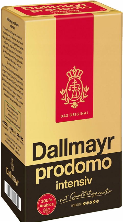 Dallmayr Prodomo Intensiv mletá káva 500 g Dovoz z Nemecka 100 % Arabica