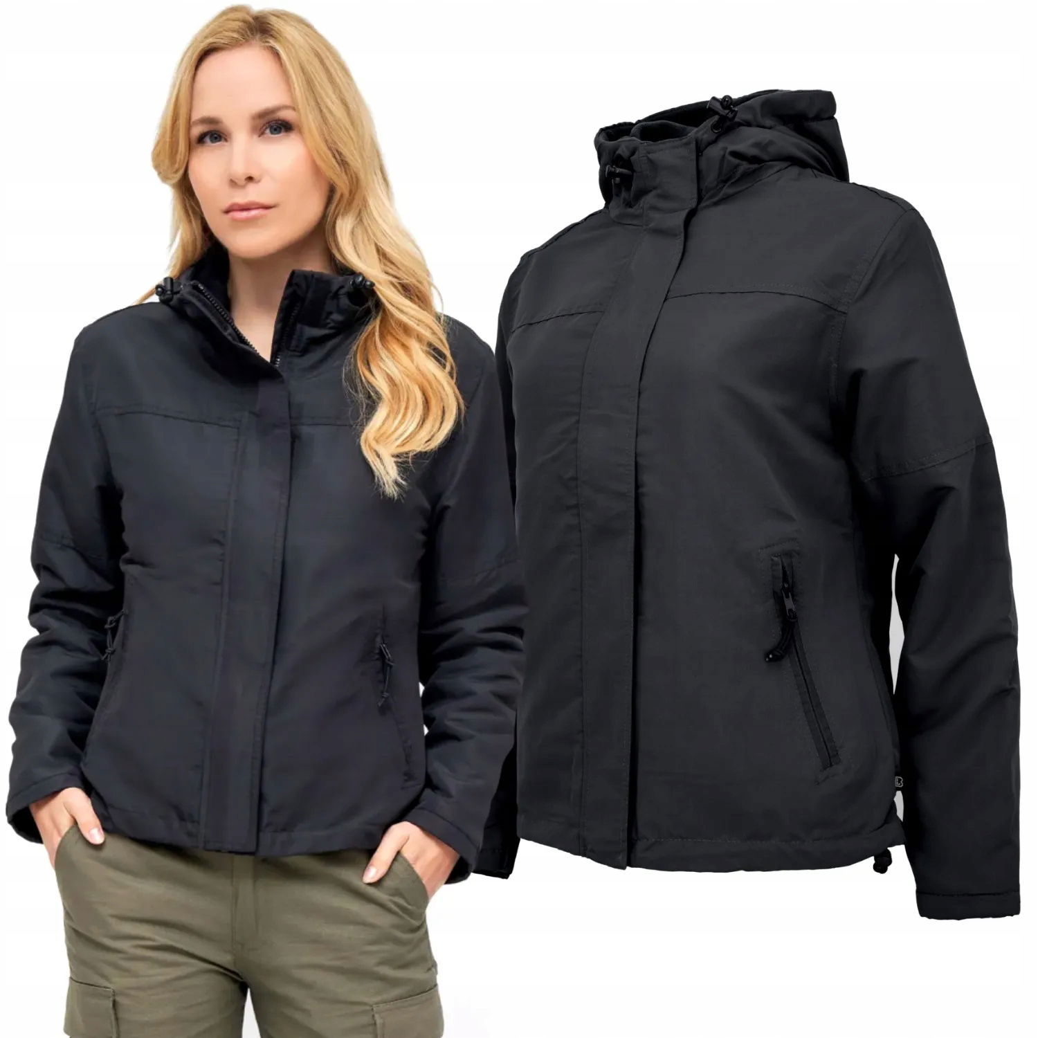 Dámska bunda Brandit Windbreaker Frontzip Black Xs (32)