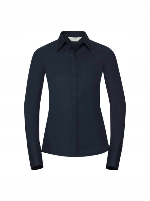 Dámska košeľa s dlhým rukávom Ultimate Stretch Russell Bright Navy XXL