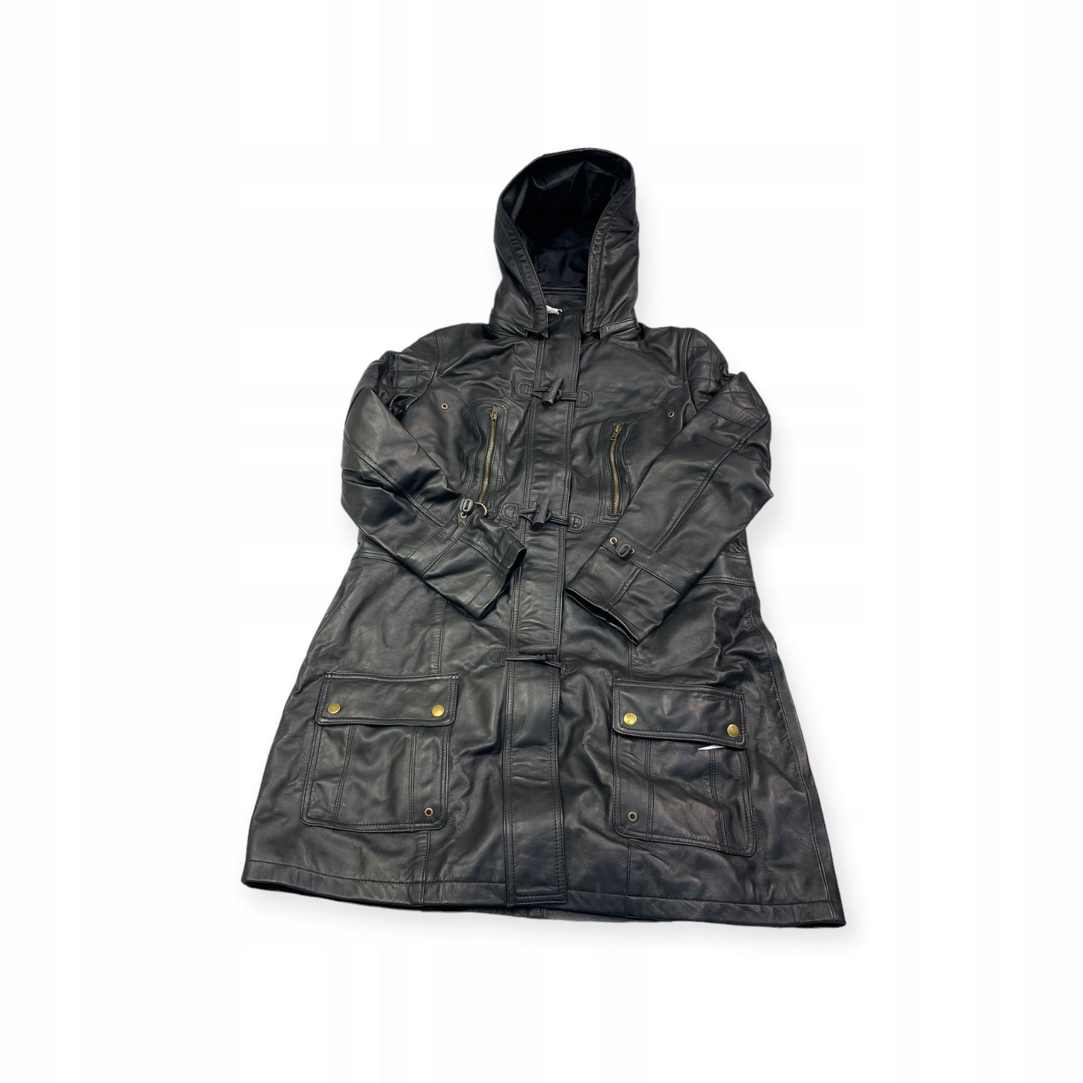 Dámska kožená bunda s kapucňou Real Leather XL