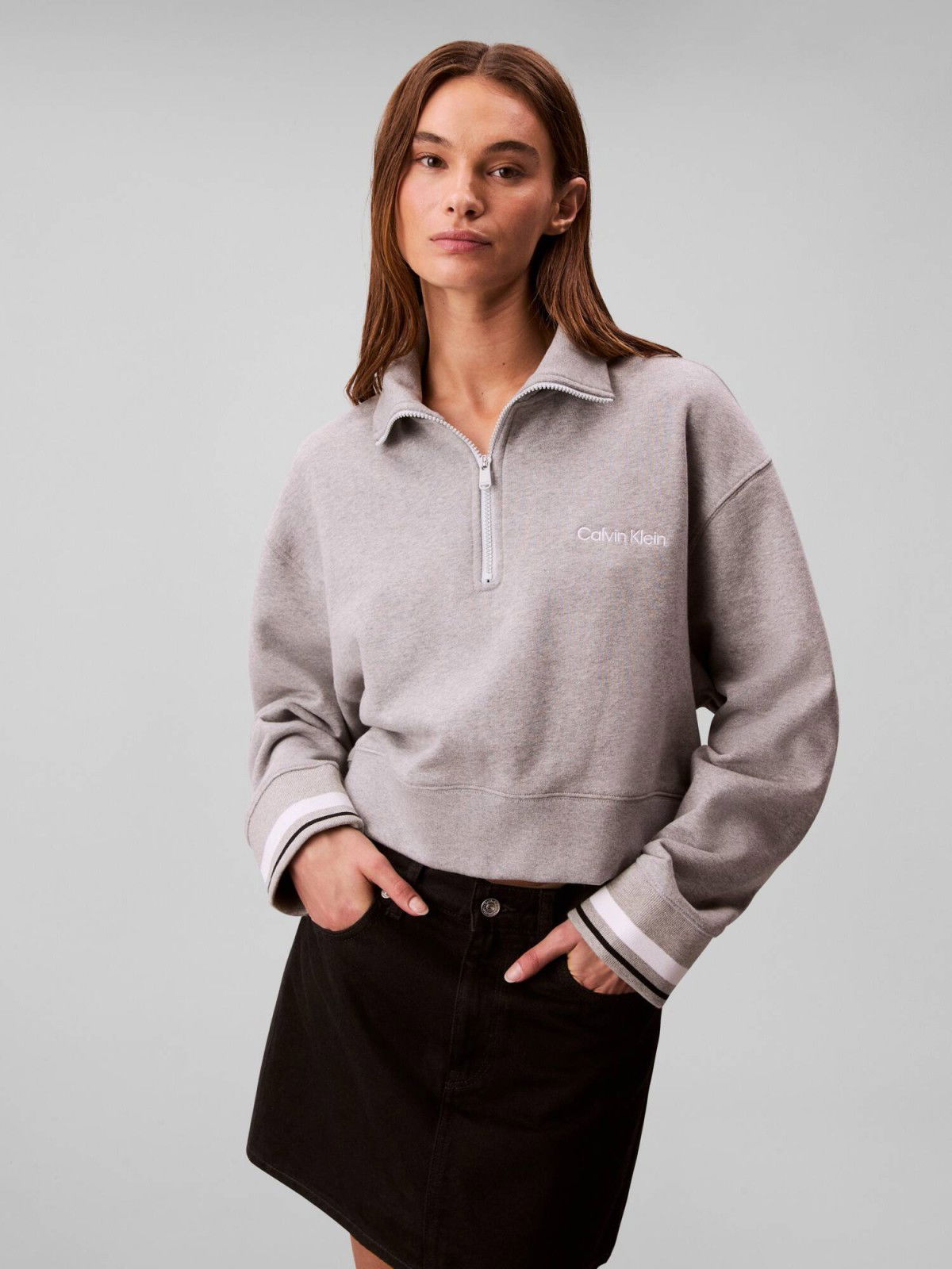 Dámska mikina Calvin Klein 1/4 Zip Sweater Graphic