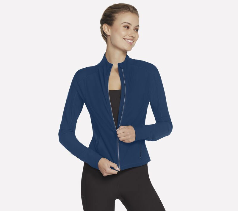 Dámska mikina Skechers Go Flex Rib Jacket morská JA114 Tlnv