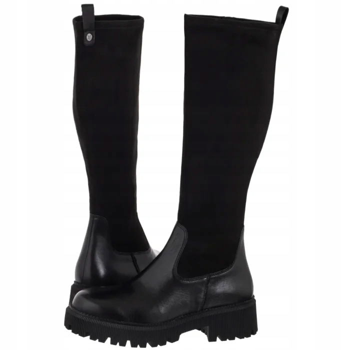 Dámske kožené čižmy Caprice Čierne 2-26509-43 019 Black