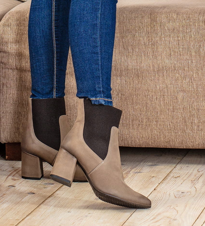 Dámske kožené čižmy Higo 2124 Cappuccino 39