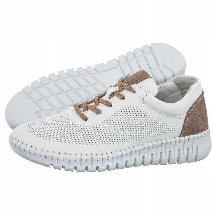 Dámske kožené poltopánky Artiker Biele 58C3083 White