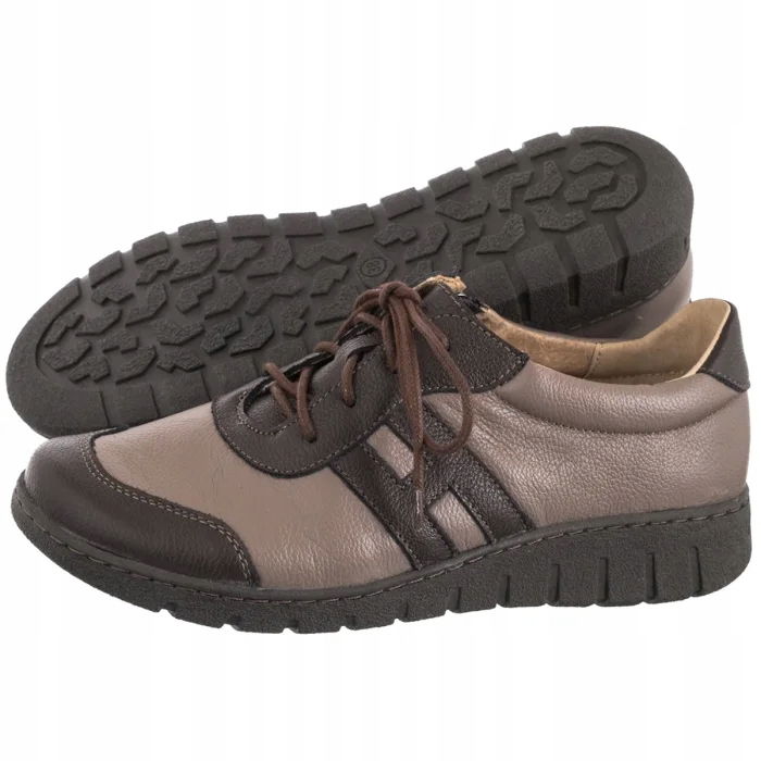 Dámske kožené poltopánky Helios Hnedé 459 085.63 Brown