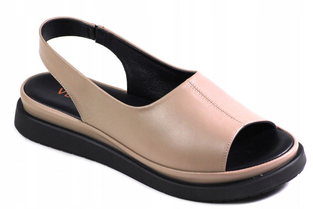 Dámske Kožené Sandále Venezia R061LEBEOBS144 Beige