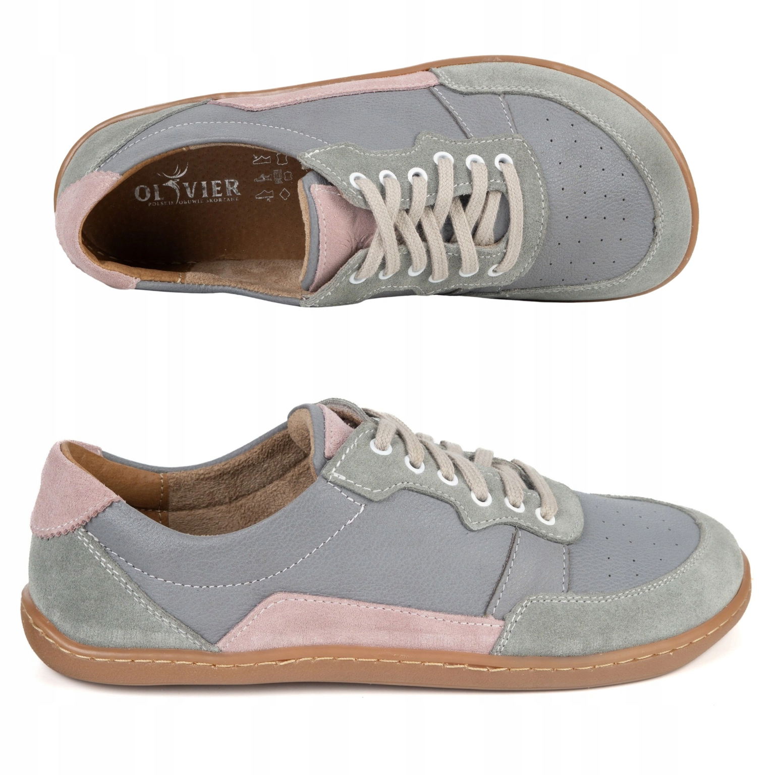 Dámske kožené topánky Barefoot Alma mestské casual zero drop sivé 39