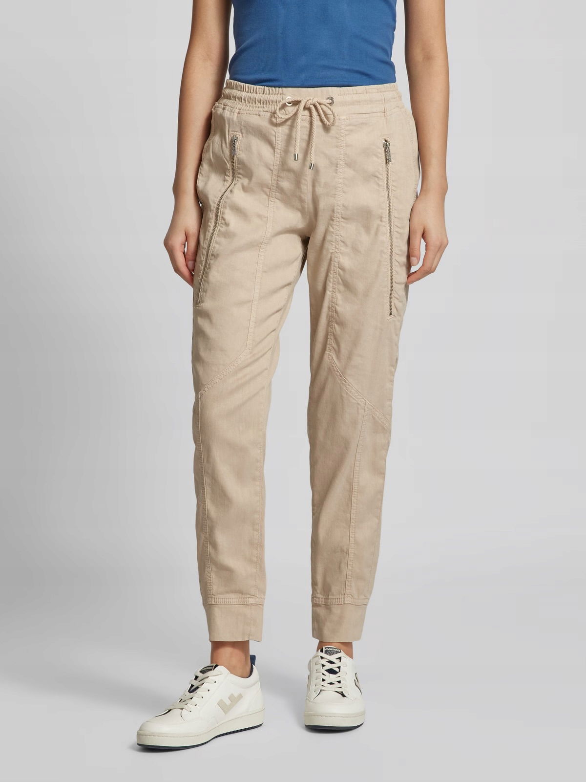 Dámske látkové nohavice Mac Jeans béžové 36