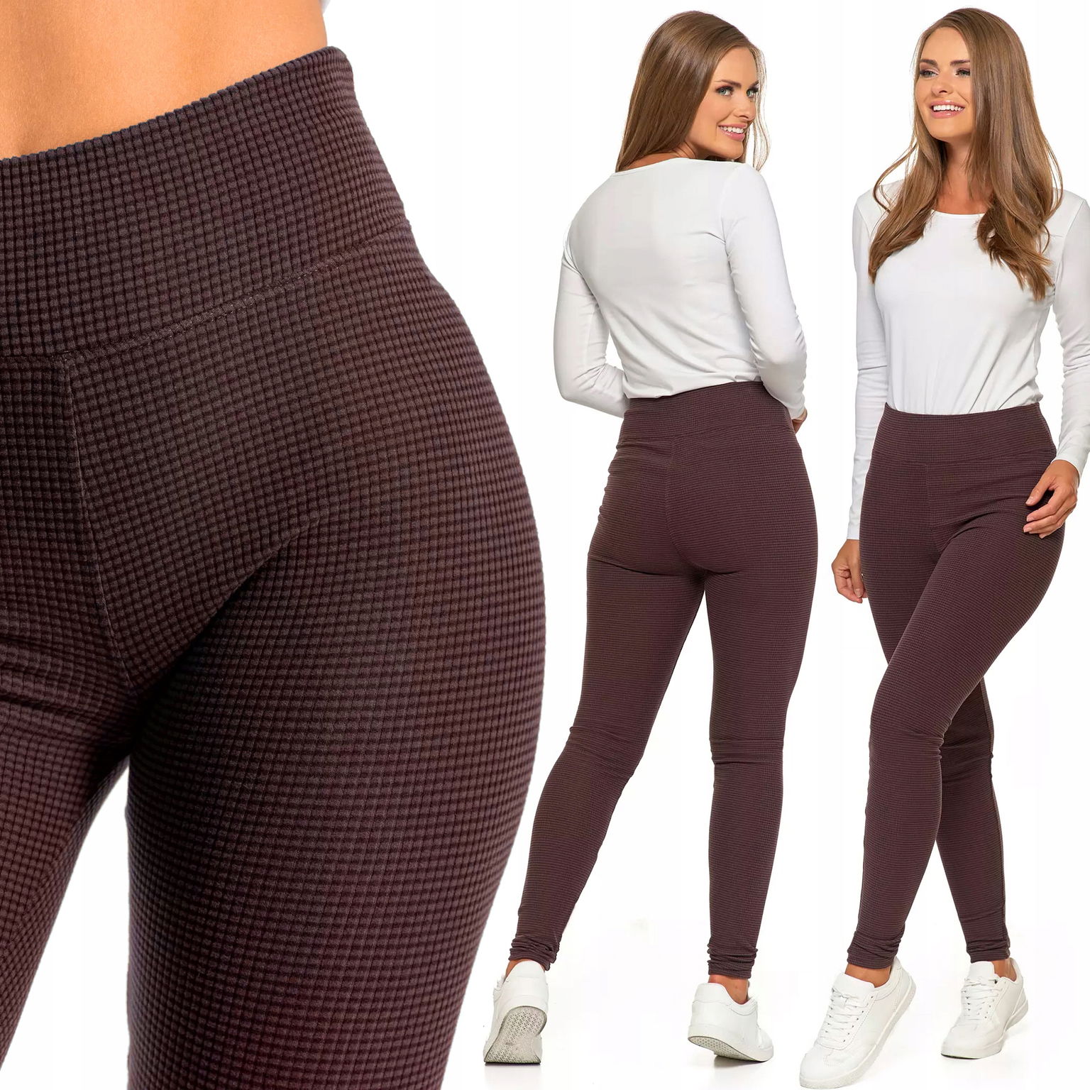 Dámske legíny s elegantnou štruktúrou a vysokým pásom Moraj S/m