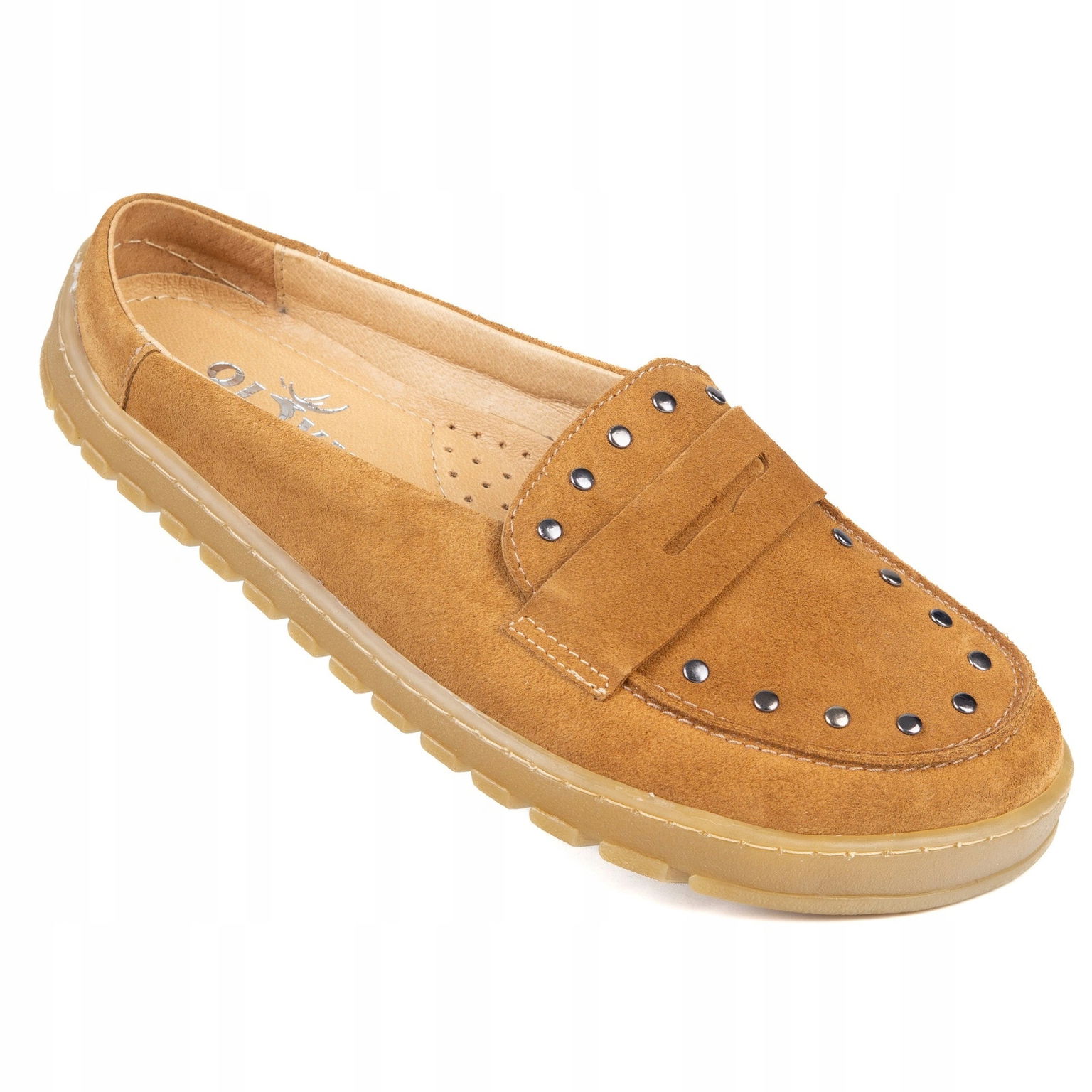 Dámske mokasíny barefoot Mule Studs kožené loafersy zasúvacie mule 38