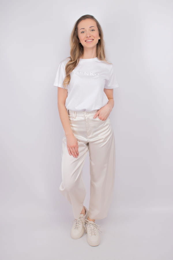 Dámske nohavice Pinko 103350 A1U1 krémové Pants: 44