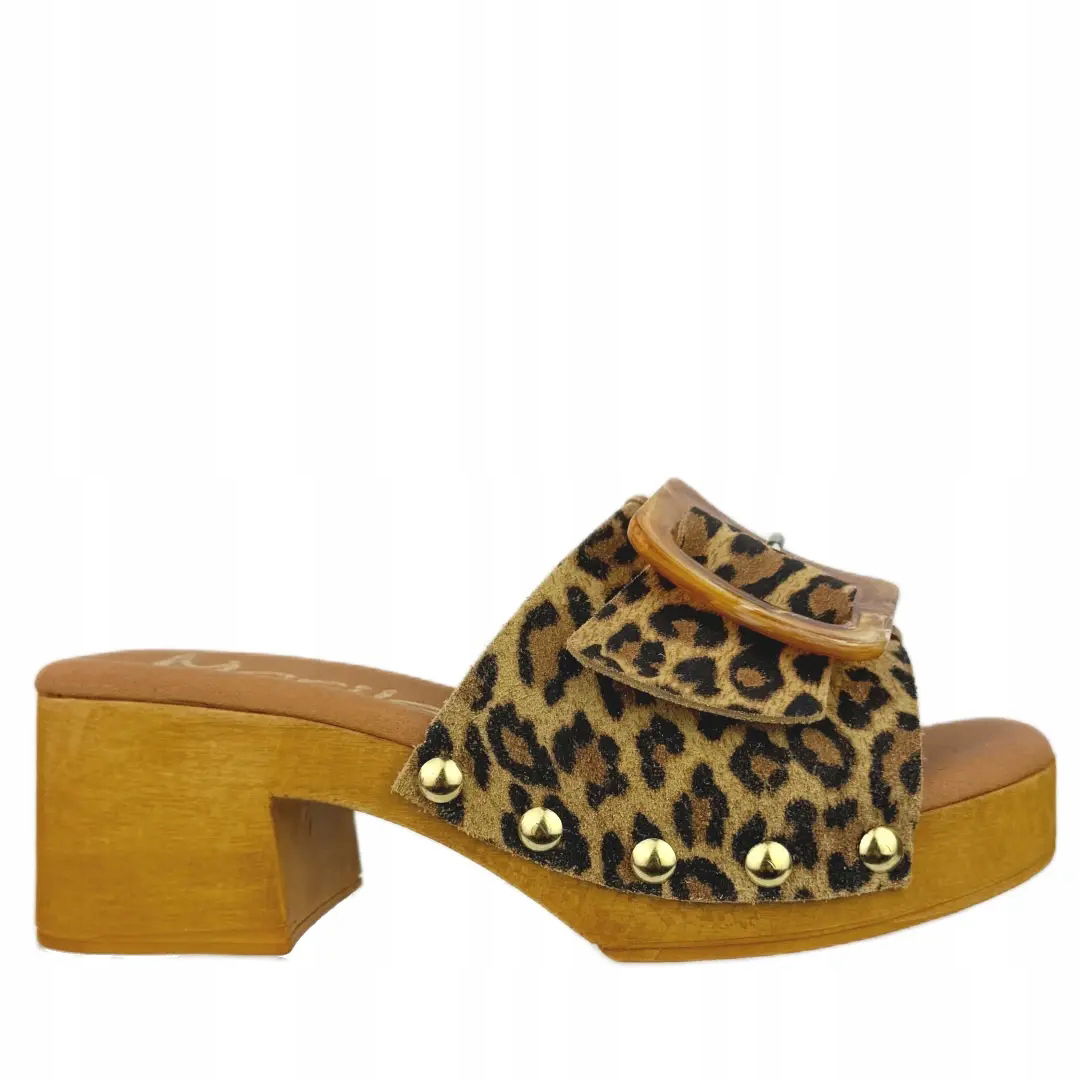 Dámske sandále Marila filadelfia leopardo 39, hnedé