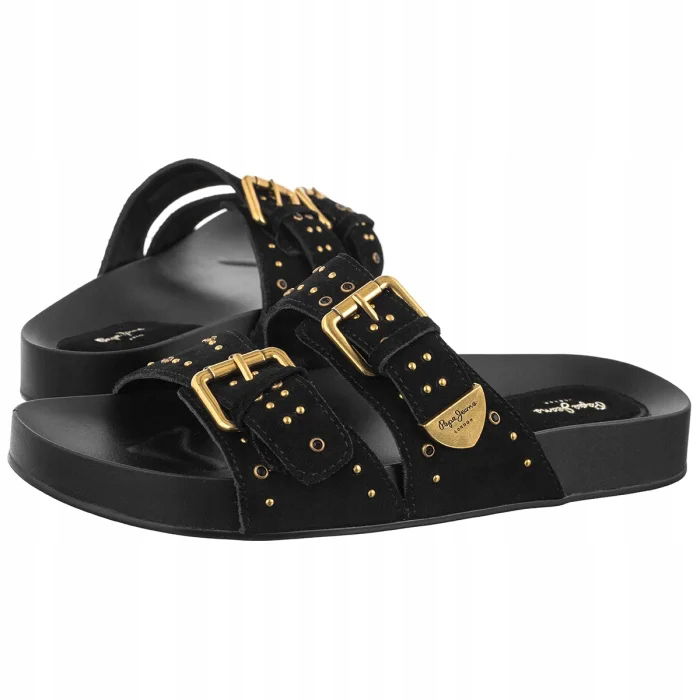 Dámske sandále Pepe Jeans Agnes Studs W Black PLS900008 čierne