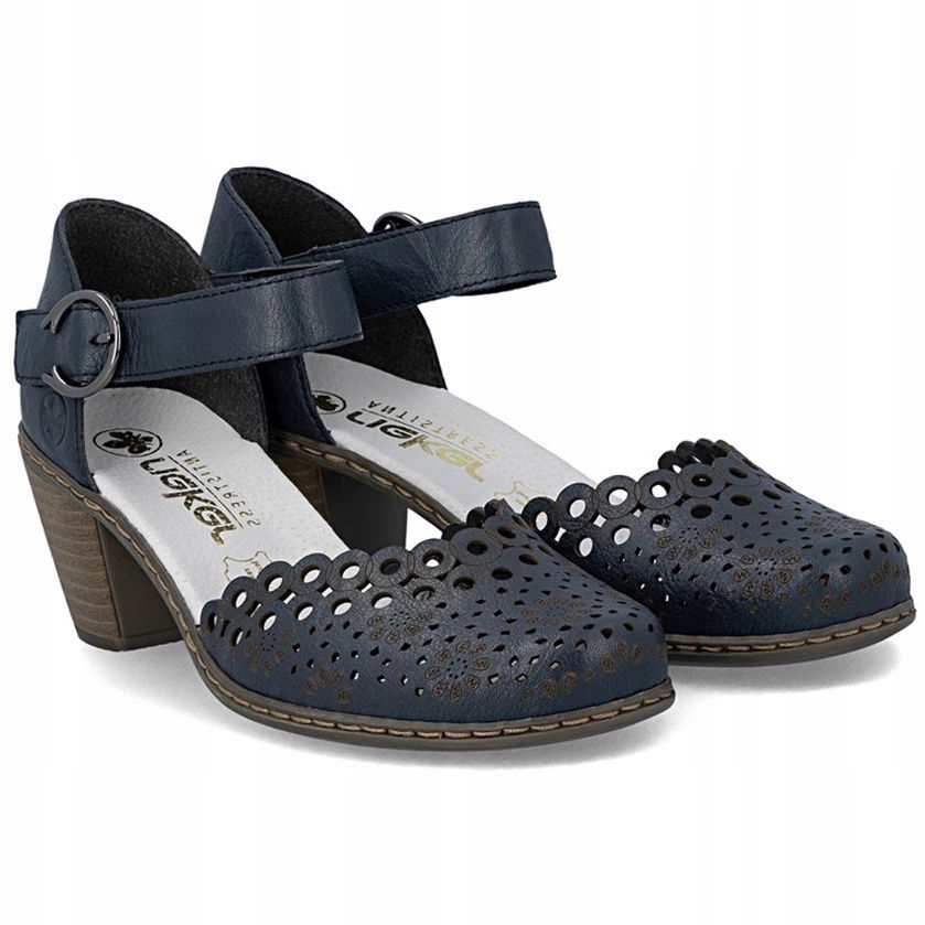 Dámske sandále Rieker 40902-14 Blue modré Koža VEĽ.36
