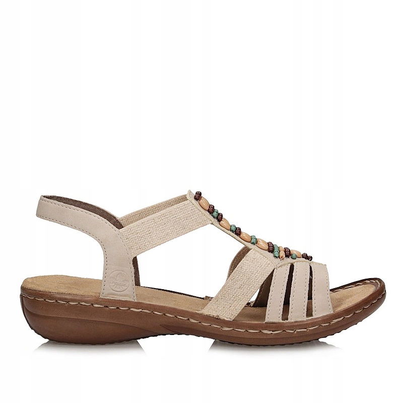 Dámske sandále Rieker 60851-62 beige béžové, zasúvacie