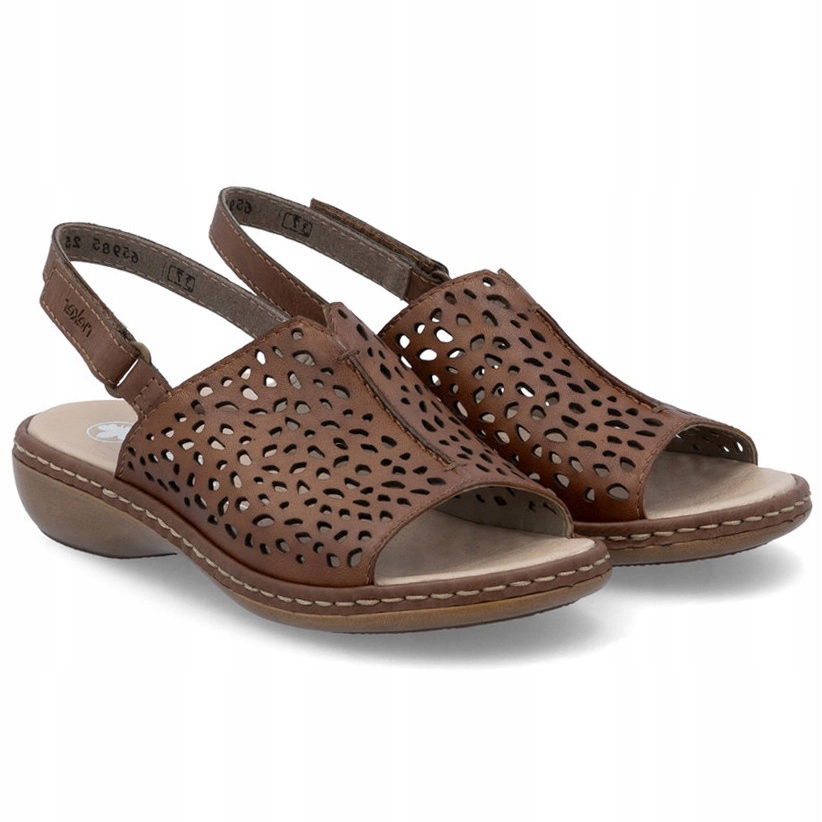 Dámske sandále Rieker 65985-25 Brown hnedé Koža VEĽ.38