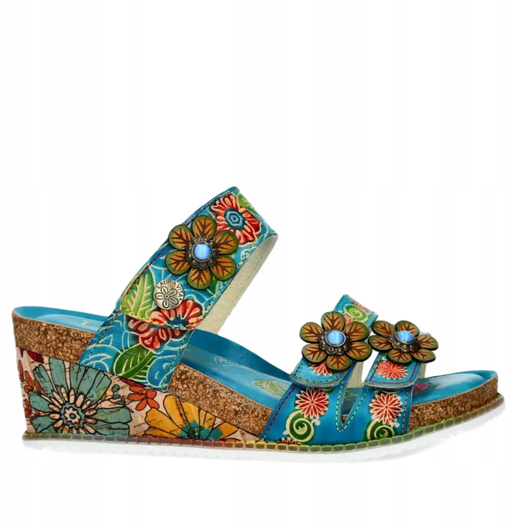 Dámske šľapky Laura Vita bonito 19 turquoise 37, Modrá