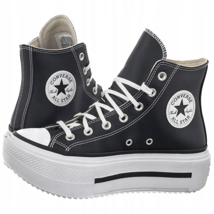 Dámske tenisky Converse Ctas Lift Double Stack Hi Black Čierne