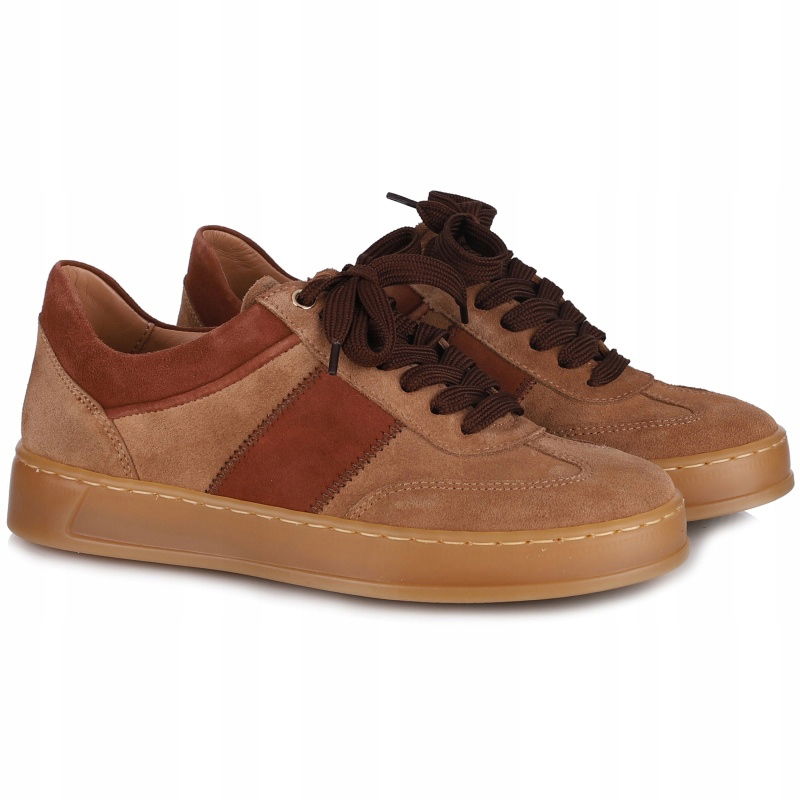 Dámske tenisky Simen 8351A W.camel/k.w.brąz hnedé Koža VEĽ.36