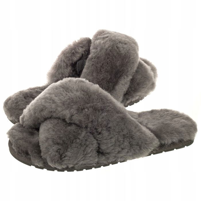 Dámske zateplené sandále Emu Australia Mayberry Charcoal W11573 Šedé