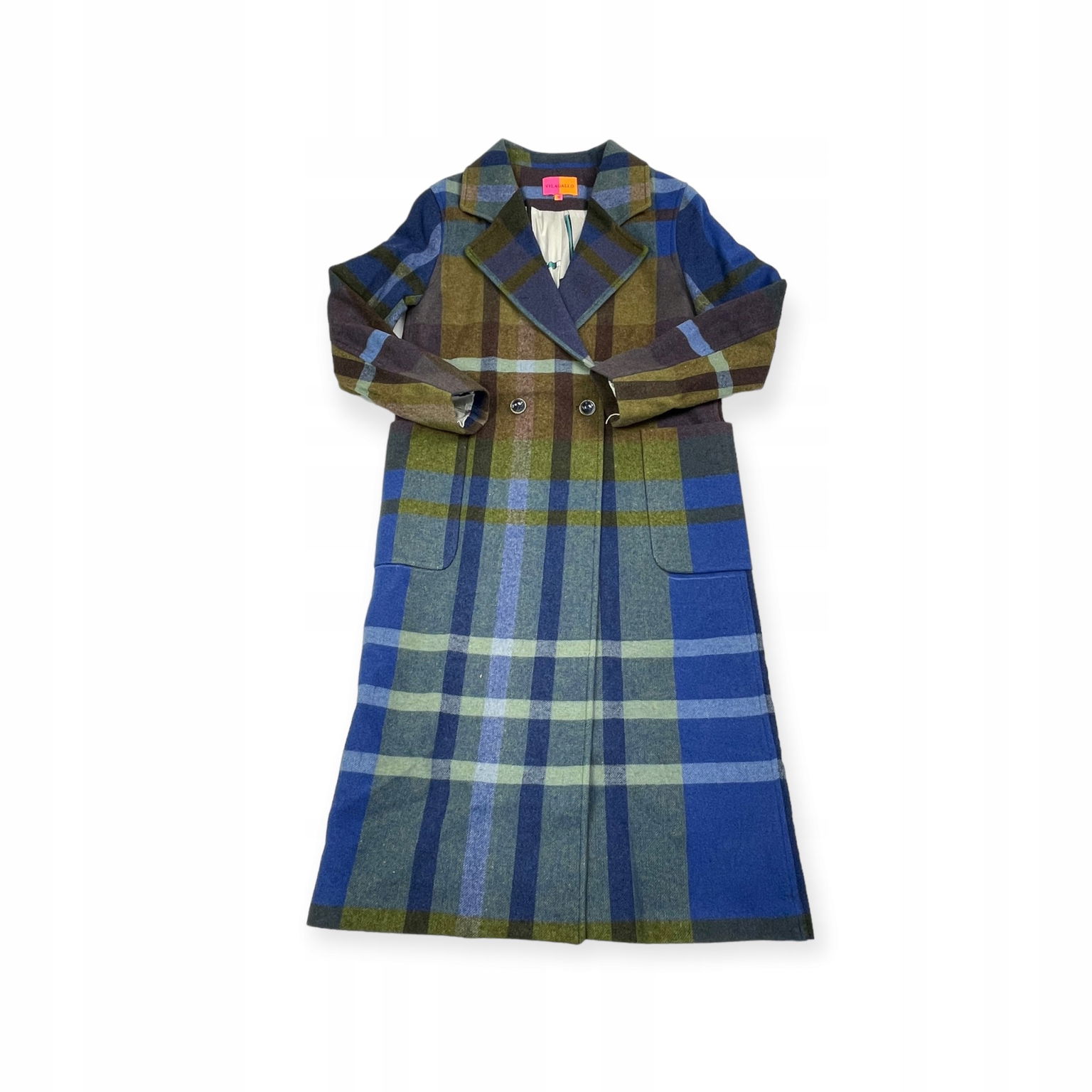 Dámsky dlhý kockovaný kabát Vilagallo 42