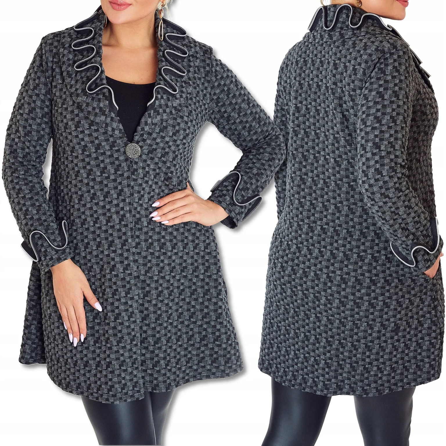 Dámsky kabátik Jarný jesenný Plus Size Krátky