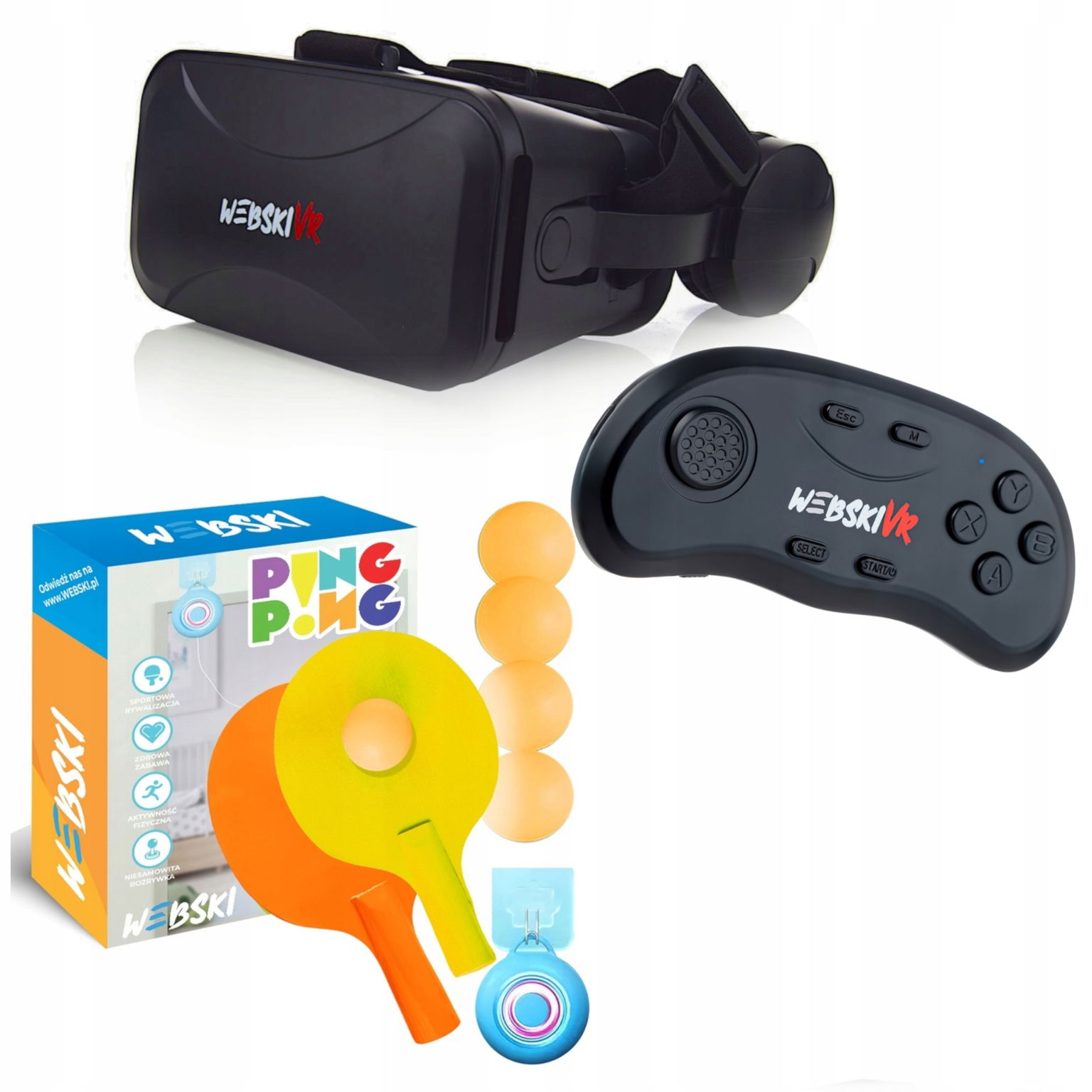 Darček Pod Stromček Okuliare Vr 3D 360 Stupňov+gamepad+gagra Ping Pong