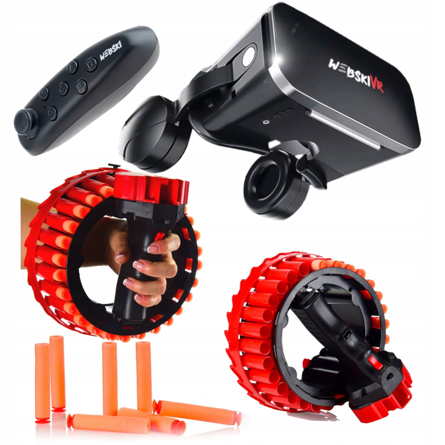 Darček Pod Stromček Okuliare Vr+gamepad+pištoľ Penová Puška