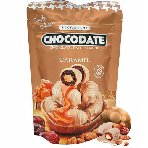 Datle v čokoláde s mandľami 90 G Pralinky Bez Lepku karamelové