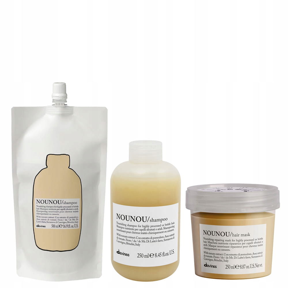 Davines Nounou sada šampón maska refill pre poškodené vlasy