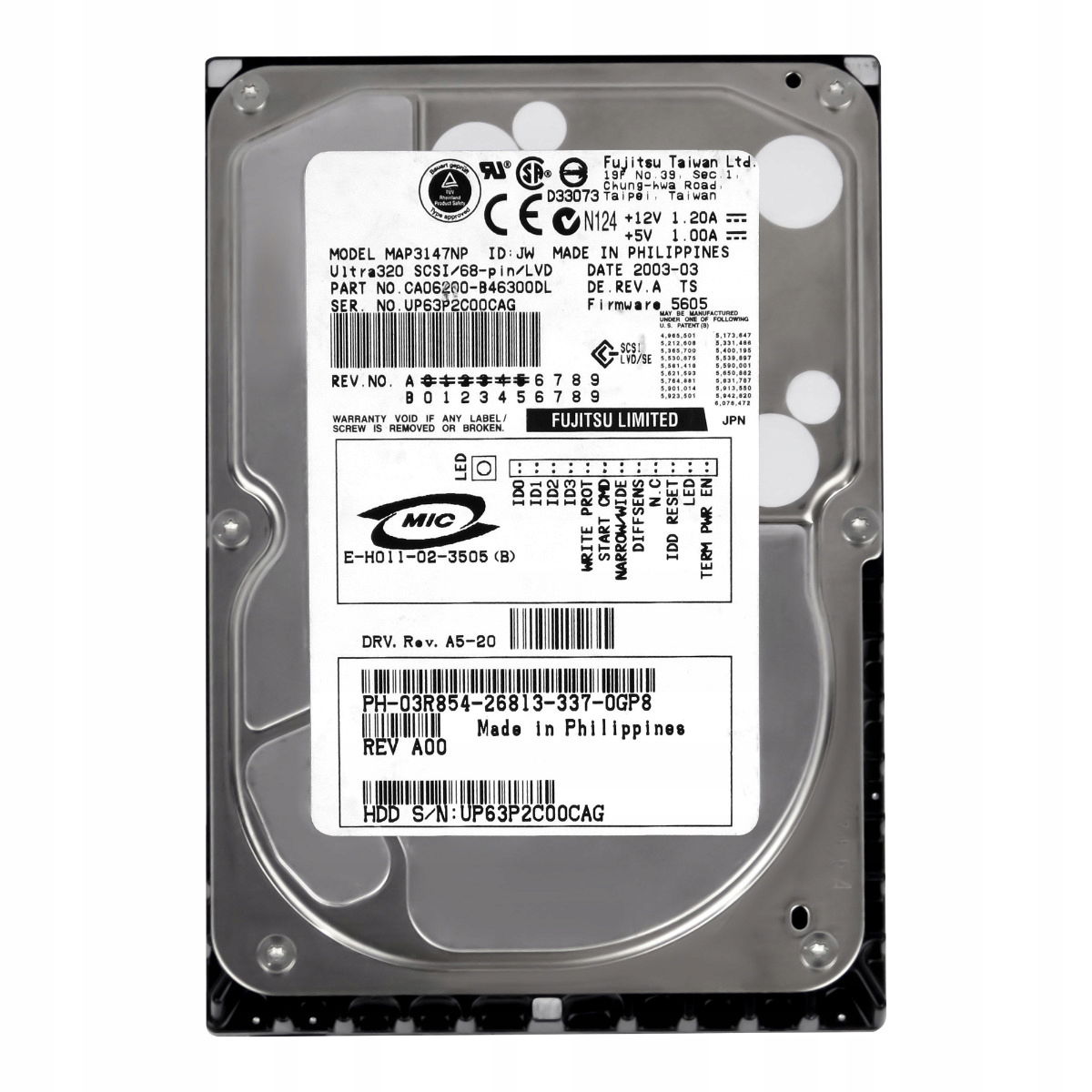 Dell 03R854 147GB 10K 8MB Scsi U320 3.5' MAP3147NP