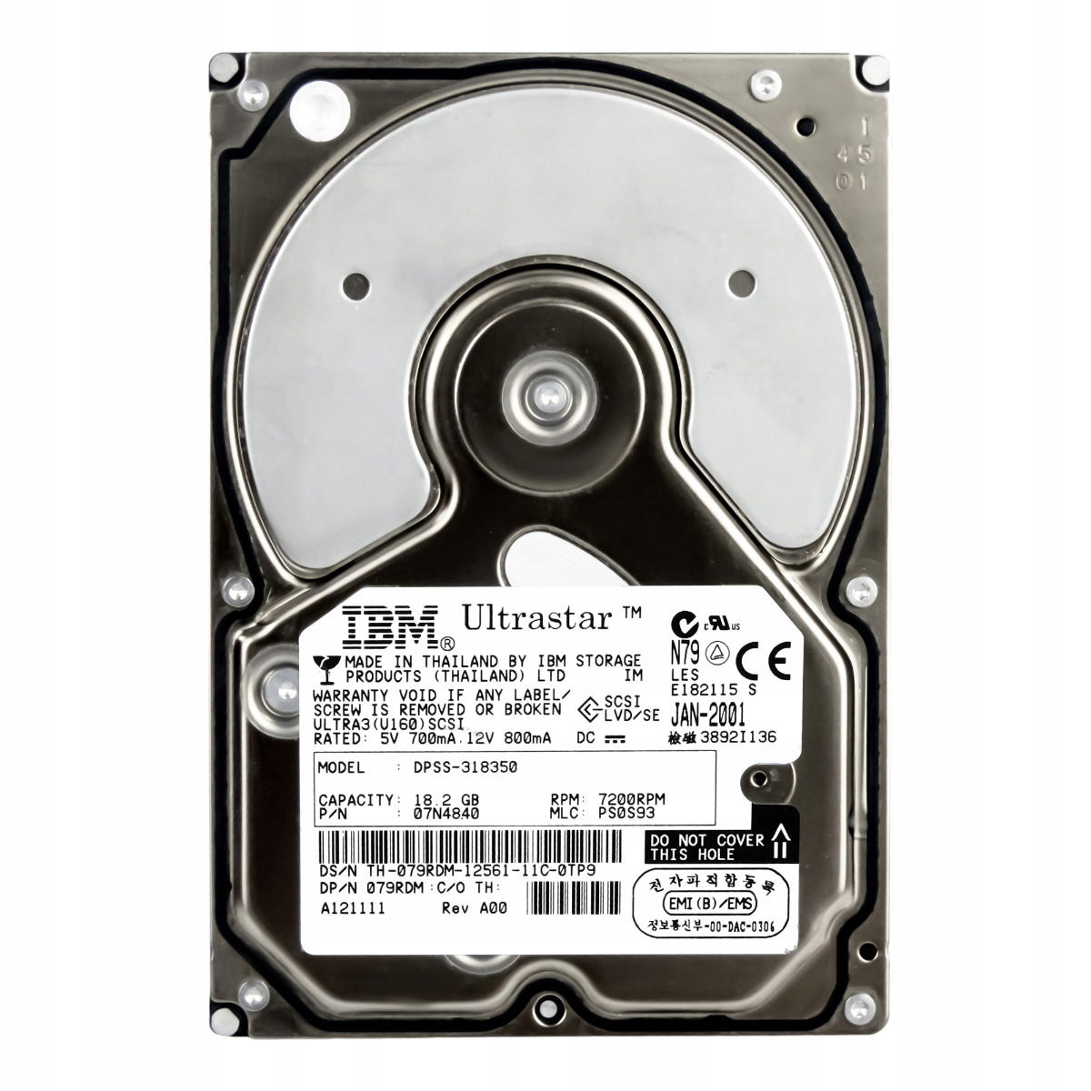 Dell 079RDM 18.2GB 7.2K 4MB Scsi U160 3.5'' DPSS-318350