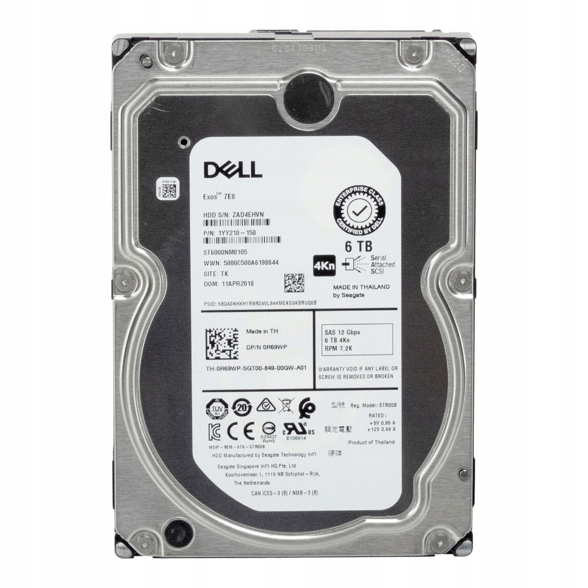 Dell 0R69WP 6TB SAS-3 7.2K 256MB 3.5'' ST6000NM0105