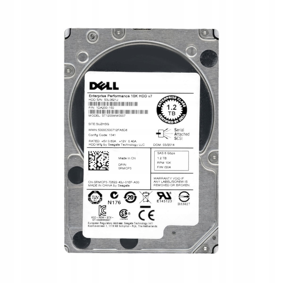 Dell 0RMCP3 1.2TB 10K 64MB SAS-2 2.5'' ST1200MM0007