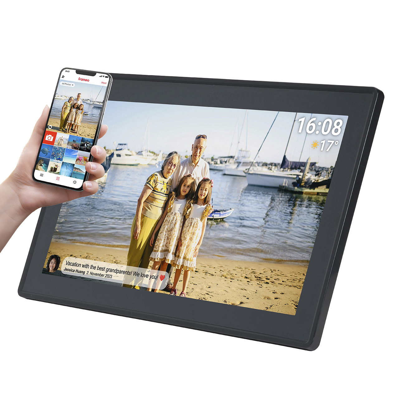 Digitálny rámček 15.6'' 16GB microSD WiFi reproduktor MPEG4 Frameo PFF1515B