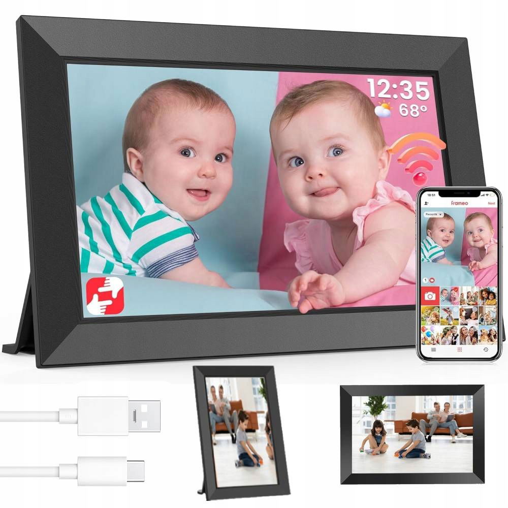 Digitálny Rámik Frameo Na Fotografie Wifi Videá 10,1" Dotykový 32GB Darček