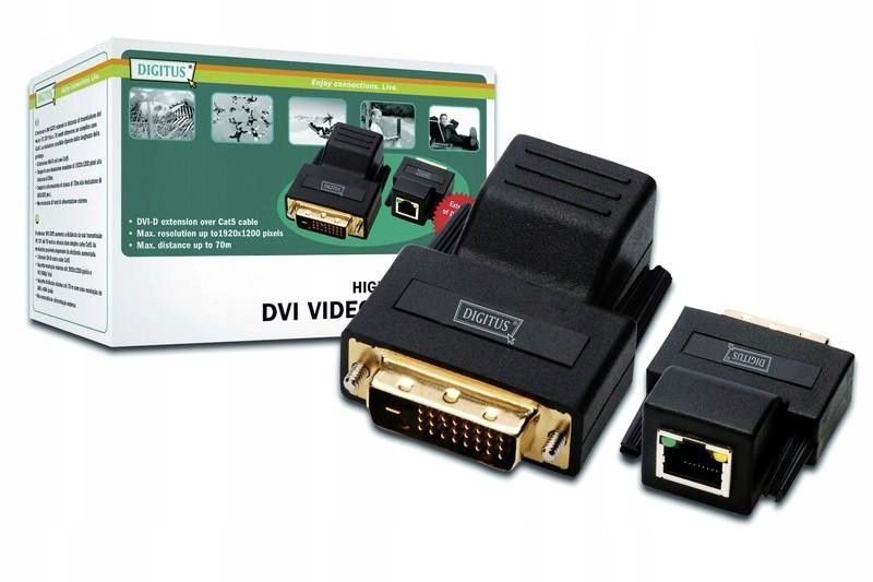 Digitus DS-54101 Predlžovač/Extender DVI do 50 m po krútenej dvojlinke Cat.5e Utp, 192