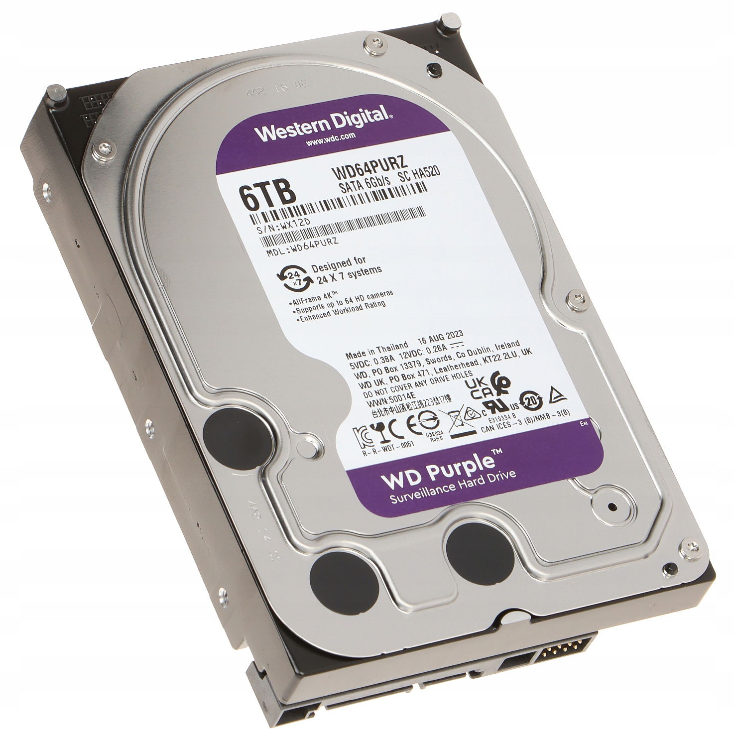 Disk Pre Rekordér HDD-WD64PURZ 6TB 24/7 Western Digital Da